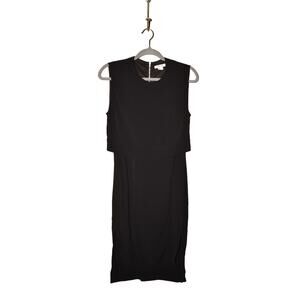 HELMUT LANG $395 Blaze Layered High‎ Low Hem Dress Black Size 00